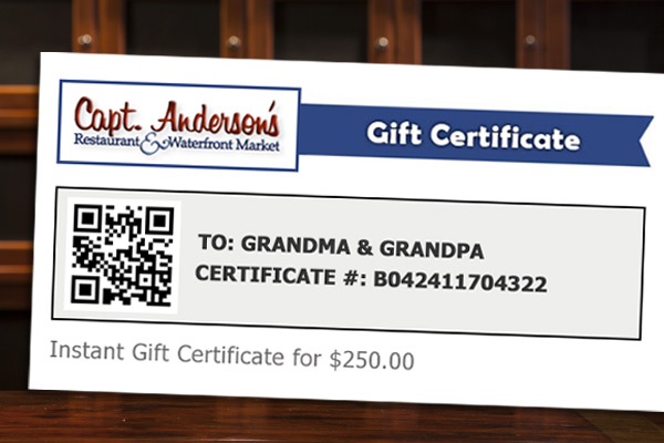 Instant Gift Certificates - Opens in a New Window