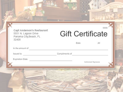 Instant Gift Certificates - Opens in a New Window