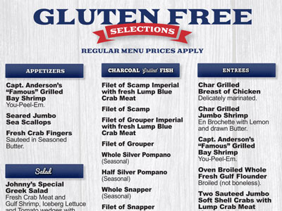 Gluten Free Menu
